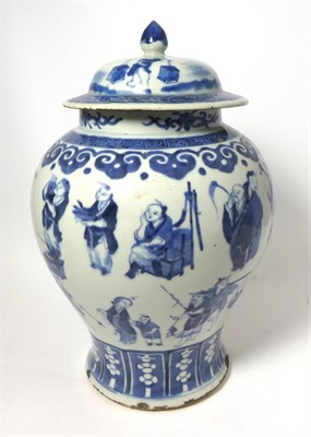 Lot 147 - A Chinese Porcelain Baluster Jar and Cover, Kangxi reign mark and possibly of the period,...