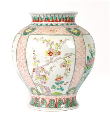 Lot 154 - A Chinese Porcelain Jar, Qianlong reign mark but not of the period, of ovoid form with flared...