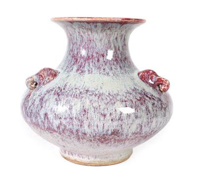 Lot 155 - A Chinese Sang de Boeuf Glazed Vase, late 19th/early 20th century, of squat baluster form with...