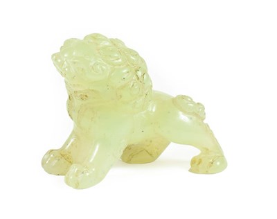 Lot 165 - A Chinese Jade Figure of a Lion, in Ming style, standing four-square, 6.5cm long; A Similar...