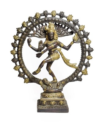 Lot 175 - An Indian Patinated Bronze Figure of Shiva Nataraja, 19th/20th century, dancing on the back of...