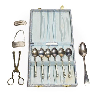 Lot 192 - A Matched Set of George V Silver and Enamel Coffee Spoons, Birmingham 1923, 1925 and 1927, the...