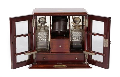 Lot 209 - An Edwardian Mahogany and Fan Inlaid Smoker's Cabinet, late 19th century, the moulded top above...