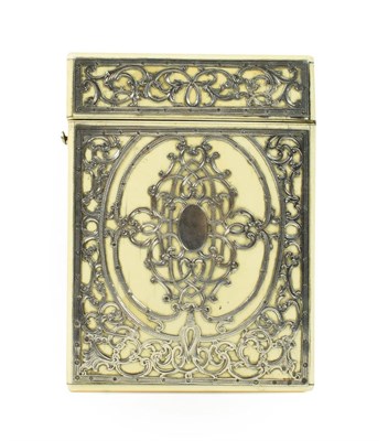 Lot 244 - A Silver Mounted Ivory Card Case, circa 1860, of rectangular form, with vacant cartouche on a...