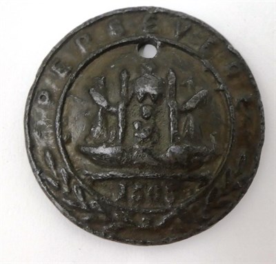 Lot 297 - Leith, a beggar's badge, of circular form, cast with the Holy Family in a sailing ship over...