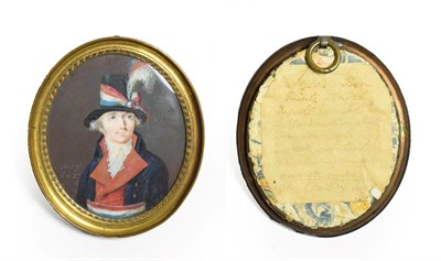 Lot 308 - Louis-François Aubry (1767-1851): Miniature Bust Portrait of Jean Bon Saint-André, wearing a...