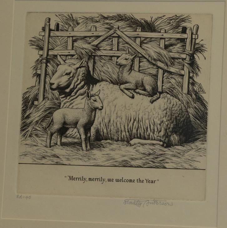 Lot 361 - Stanley Anderson (1884-1966) ''Merrily, merrily, we welcome the Year'' Signed in pencil and...