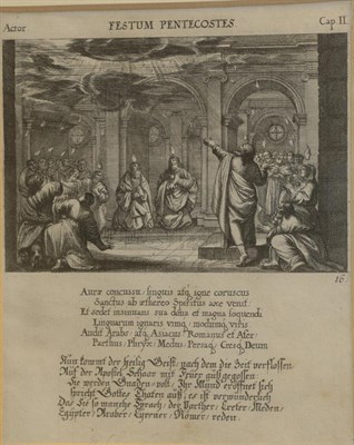 Lot 363 - After Melchior Kusel (1626-1684) ''Festum Pentecostes'' ''Regulus Implorat Opem Christi''  Two...