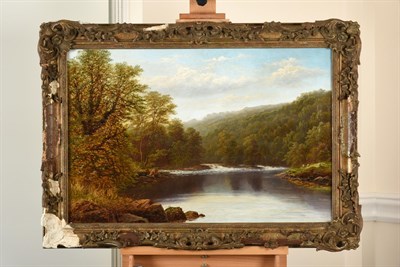 Lot 383 - William Mellor (1851-1931) ''Meeting of the waters, Bolton Wood, Yorkshire'' Signed, inscribed...