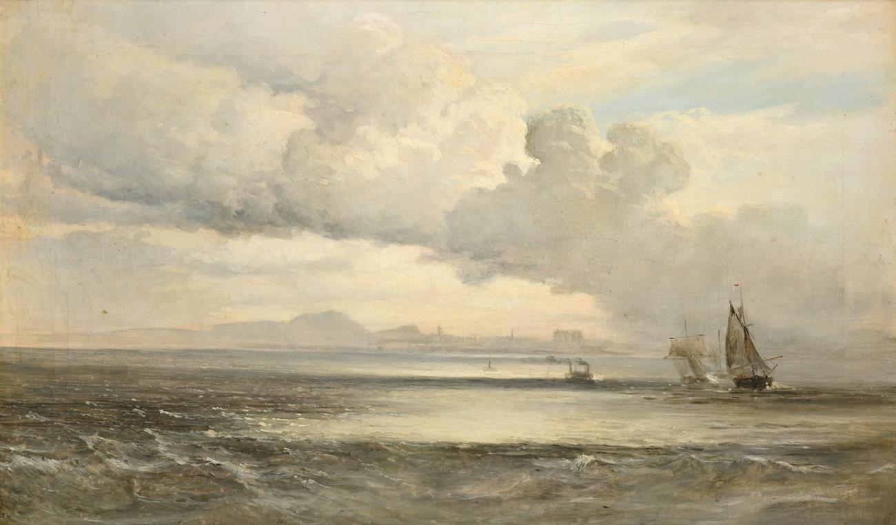 Lot 398 - William Fleming Vallance RSA (1827-1904) Scottish Extensive seascape with boats in full sail...