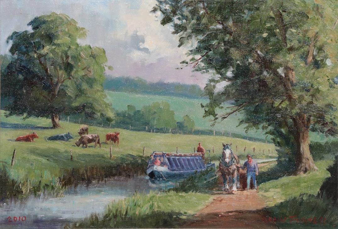 Lot 409 - Robin Furness (b.1933) ''The Barge Horse'' - Tiverton Canal, Devon  Signed and dated 2010, oil...