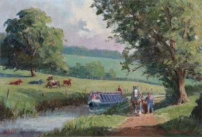 Lot 409 - Robin Furness (b.1933) ''The Barge Horse'' - Tiverton Canal, Devon  Signed and dated 2010, oil...