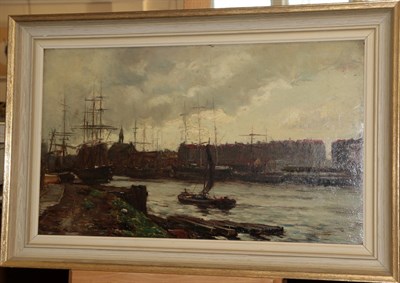 Lot 425 - James Campbell Noble RSA (1846-1913) ''***Bristol Harbour''  Signed and indistinctly dated,...