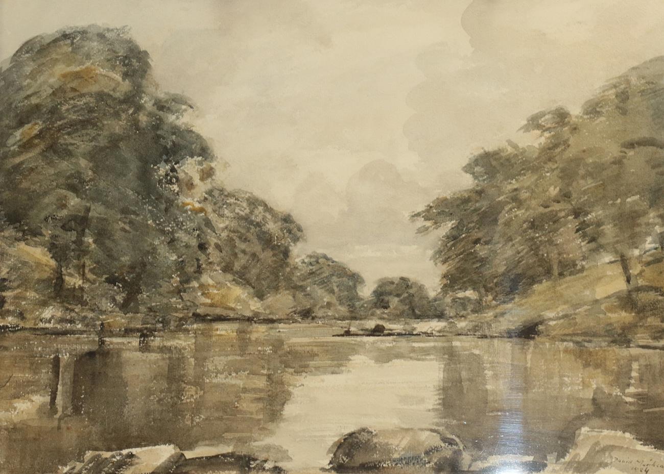 Lot 429 - David Muirhead ARA (1867-1930) Scottish ''On the river Lune'' Signed and dated 1924,...