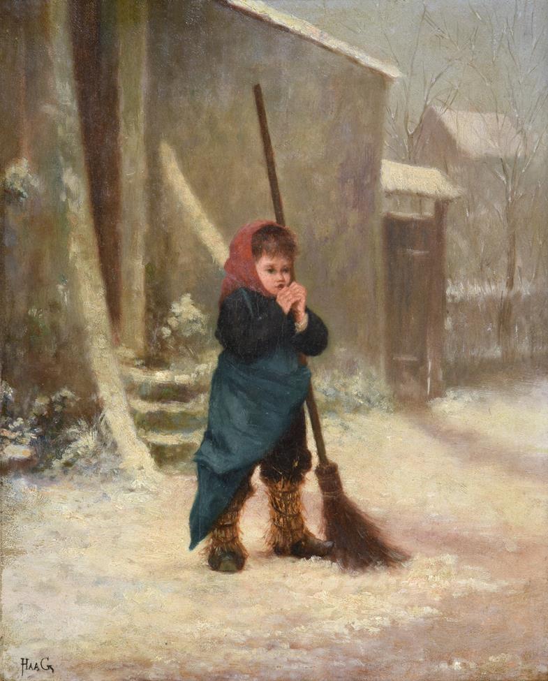 Lot 441 - Jean Paul Haag (1854-1906) French The little chimney sweep Signed, oil on panel, 26cm by 21.5cm...