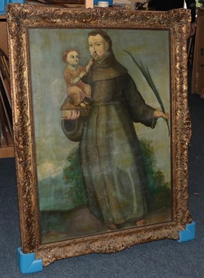 Lot 455 - Continental School (20th century) St Anthony of Padua with the Christ child  Oil on canvas,...