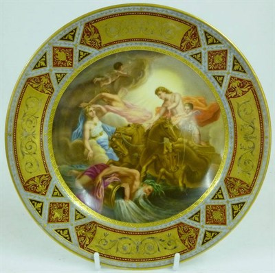 Lot 119A - A German "Vienna" Porcelain Plate, late 19th century, circular, centrally painted with APOLLO...