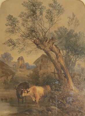 Lot 463 - Attributed to John Duffield Harding (1798-1863) Willow tree with cow Watercolour with...