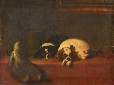 Lot 467 - After Sir Edwin Henry Landseer RA (1802-1873) King Charles Spaniels - The Cavalier's Pets Oil...