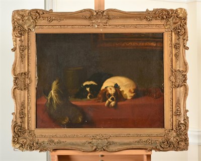 Lot 467 - After Sir Edwin Henry Landseer RA (1802-1873) King Charles Spaniels - The Cavalier's Pets Oil...