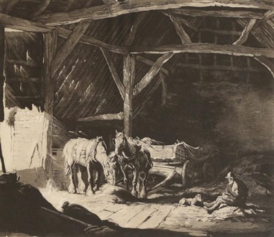 Lot 469 - George Soper RE (1870-1942) '' A Sussex Barn''  Signed, aquatint, 28.5cm by 33.5   Provenance:...
