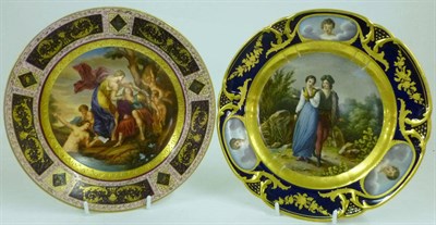 Lot 119B - A Vienna Porcelain Plate, late 19th century, circular, centrally painted with ARMIDE amongst...