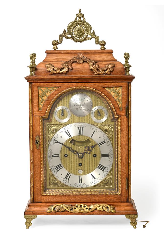 Lot 477 - A Vienna Oak Quarter Striking Table Clock, signed Rubertus, Potsch, Wienn, late 18th/early 19th...