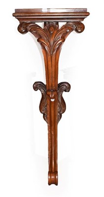 Lot 485 - A Victorian Mahogany Floor-Standing Clock Bracket, scroll and floral carved floor-standing...