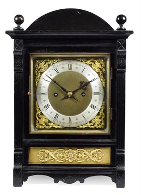 Lot 489 - A German Quarter Striking Mantel Clock, circa 1890, arched case, gilt metal floral decorated...