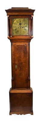 Lot 492 - An Oak Eight Day Longcase Clock, signed Nathaniel Brown, Manchester, circa 1770, flat top pediment