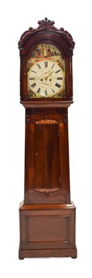 Lot 495 - A Scottish Mahogany Eight Day Longcase Clock, signed J.Welsh, Motherwell, circa 1840, carved...