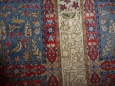 Lot 522 - Tabriz Garden Carpet, circa 1950 The terracotta field of polychrome raised beds containing...