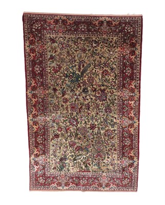 Lot 536 - Very Fine Kashan Silk Rug Central Iran, early 20th century The soft lemon field with oneway...