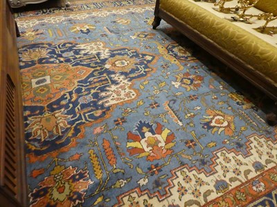 Lot 547 - Good Tabriz Carpet North West Iran, circa 1950 The aquamarine field of angular vines and...