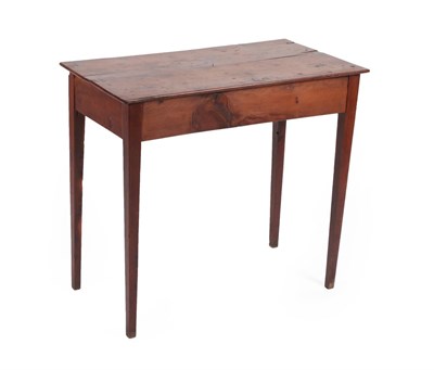 Lot 586 - A Late 18th Century Yewwood Side Table, of nailed two-plank construction, on square tapering...