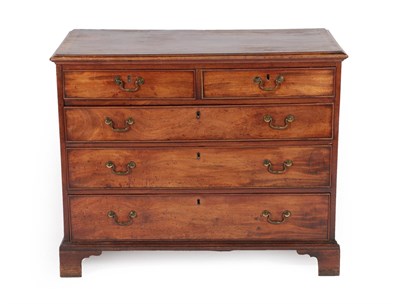 Lot 650 - A George II Mahogany and Crossbanded Straight Front Chest of Drawers, late 18th century, the...