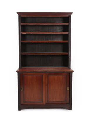 Lot 653 - A Victorian Mahogany Open Bookcase, late 19th century, the upper section with four adjustable...