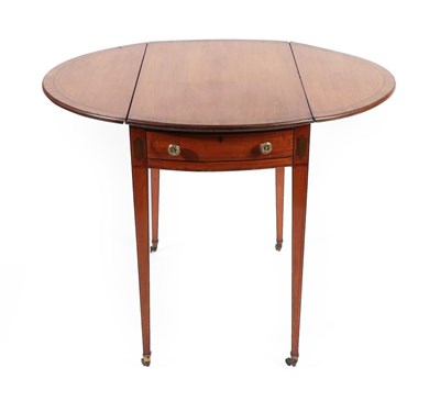 Lot 655 - A George III Satinwood, Rosewood Crossbanded and Harewood Pembroke Table, early 19th century,...