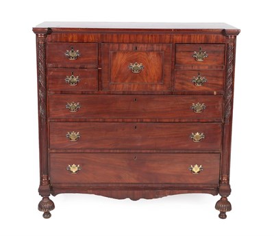 Lot 674 - A George IV Mahogany Straight Front Chest of Drawers, 2nd quarter 19th century, with two short...