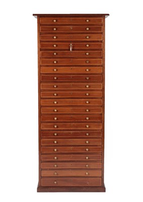 Lot 675 - A Late Victorian Mahogany, Satinwood Banded and Ebony Strung Collector's Chest, circa 1900,...