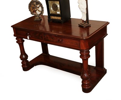 Lot 694 - A Victorian Mahogany Dressing Table, circa 1870, the moulded top above two frieze drawers and...