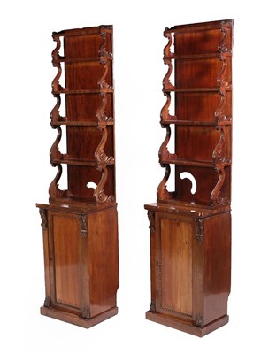 Lot 697 - A Pair of George IV Carved Mahogany Bookcases, in the manner of Gillows, 2nd quarter 19th...