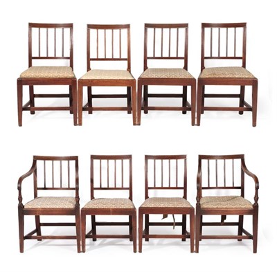 Lot 713 - A Set of Eight George III Mahogany Dining Chairs, late 18th century, including two carvers,...