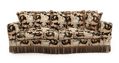 Lot 737 - A Duresta Feather-Filled Three-Seater Diplomat Sofa, modern, covered in Corinthian fabric with five