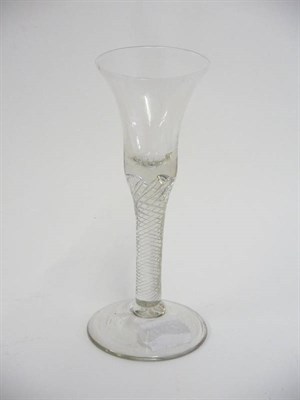 Lot 27 - A Wine Glass, circa 1750, the bell shaped bowl on an air twist stem and circular foot, 16.5cm high