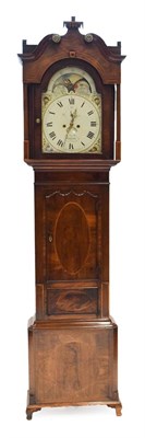 Lot 496 - A Mahogany Eight Day Longcase Clock, signed Jno Cooke, Runcorn, circa 1820, swan neck pediment,...