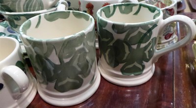 Lot 8 - A group of Emma Bridgewater pottery including mugs, cups and saucers, jar and cover, butter box and