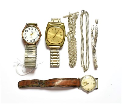 Lot 75 - A gold plated automatic Omega wristwatch, a stainless steel Roamer wristwatch, a quartz wristwatch