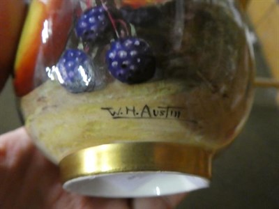 Lot 106 - A Royal Worcester fruit painted milk jug, signed T.Lockyer and a Royal Worcester fruit painted...