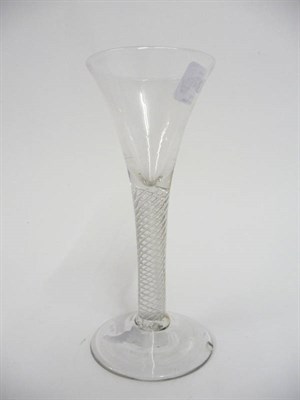 Lot 43 - A Wine Glass, circa 1750, the trumpet bowl on an air twist stem and circular foot, 17.5cm high